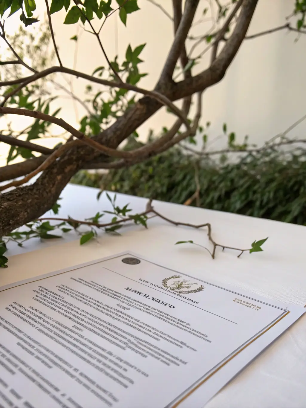 An elegant image of a trust document with a blurred background showing a family portrait, representing the protection and legacy a trust provides.